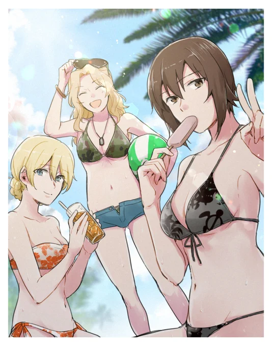 ケイ&まほ&ダージリン SUMMER!!! 