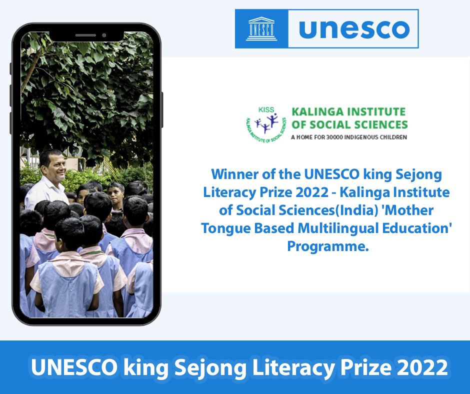 sumitranayak09's tweet photo. @KISSFoundation wins the UNESCO King Sejong Literacy Prize 2022 for its Mother Tongue-Based Multilingual Education programme.  #KISSwinsUNESCOLiteracyPrize https://t.co/SASrZKKNQX