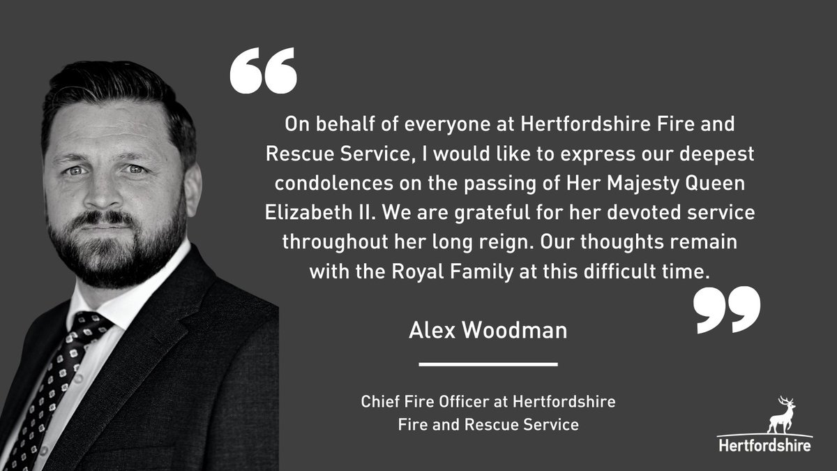 Chief Fire Officer Alex Woodman has shared a statement following the passing of Her Majesty The Queen.