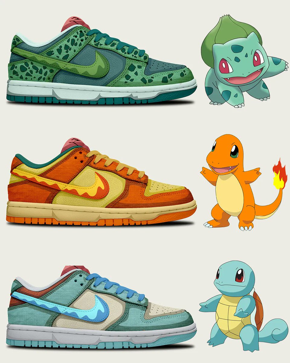 SneakerNews's tweet photo. Which starter Pokémon are you going with? 🤔 https://t.co/yLkMVUdGLU