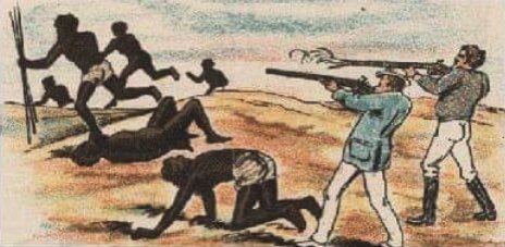 AfricanArchives's tweet photo. By 1804, the British colonial government &amp; their convicts started to slaughter and murder the Tasmanian Aborigines in cold blood because they didn’t consider the Aborigines to be full humans. https://t.co/gVvxITMFuv