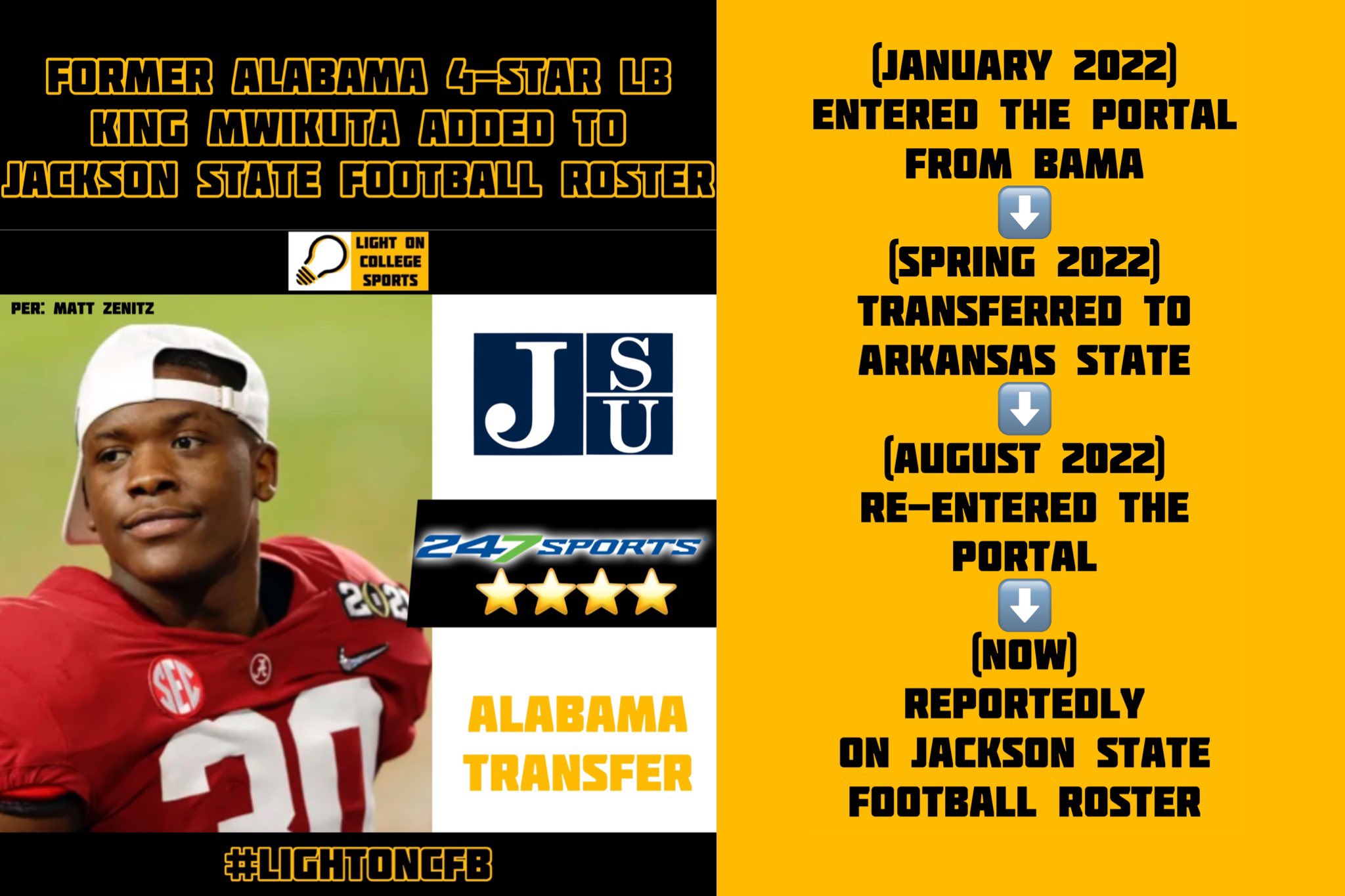 LIGHT ON COLLEGE SPORTS on Twitter "Here’s More Context On Former Alabama 4Star LB King