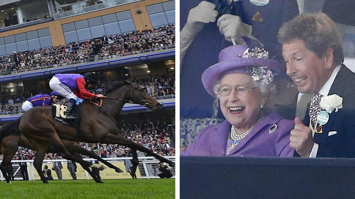 CatheyBabey's tweet photo. Rest in Peace HM Queen Elizabeth II. My fondest memory is when Estimate won the Ascot Gold Cup, seeing her face beam with joy. #QueenElizabethII #GodSaveTheKing https://t.co/kDAhAE0vLT