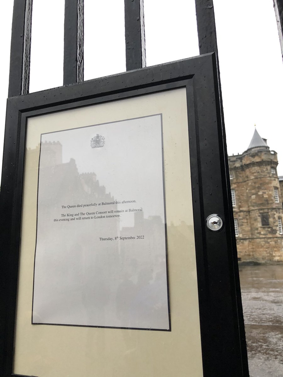 Neil Pooran on Twitter "At Holyrood Palace, a notice of the Queen’s