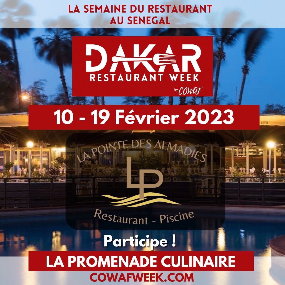 cowaf_week's tweet photo. Retrouvez bientôt @restaurantlapointedesalmadies sur la liste des inscrits au Dakar Restaurant Week by COWAF 2023 !

Faites vous aussi parti de la liste des restaurants en nous contactant dès aujourd’hui !

#dakarrestaurantweek2023
#cowaf #cowafweek
#thies
#cowafevents https://t.co/kj0kNqsTbw