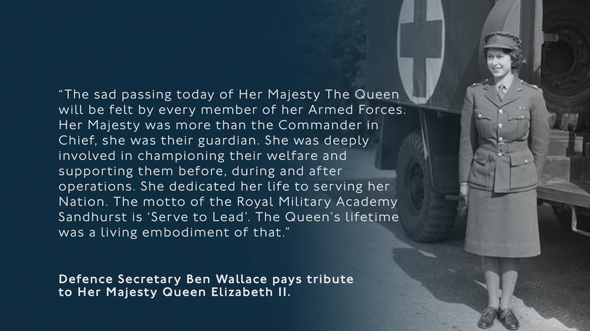 Defence Secretary Ben Wallace has paid tribute to Queen Elizabeth II on the sad news of her passing.