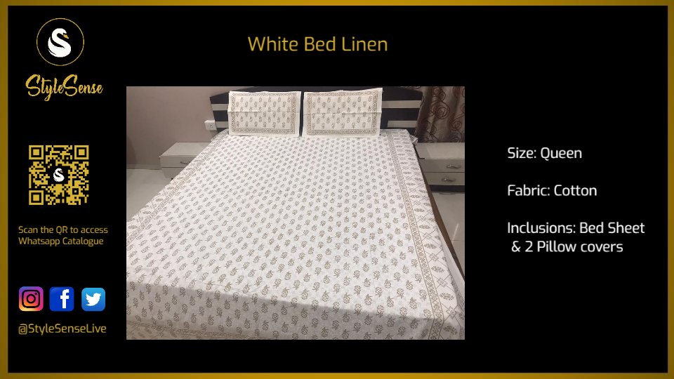 StyleSenseLive's tweet photo. In bliss with Whites! The mighty whites are always in vogue. Check out our stylish bed linen in different prints of white.

#StyleSense #HomeDecor #HomeFurnishing #Gifting #Whites #bedlinen https://t.co/JN4ZXJMP62