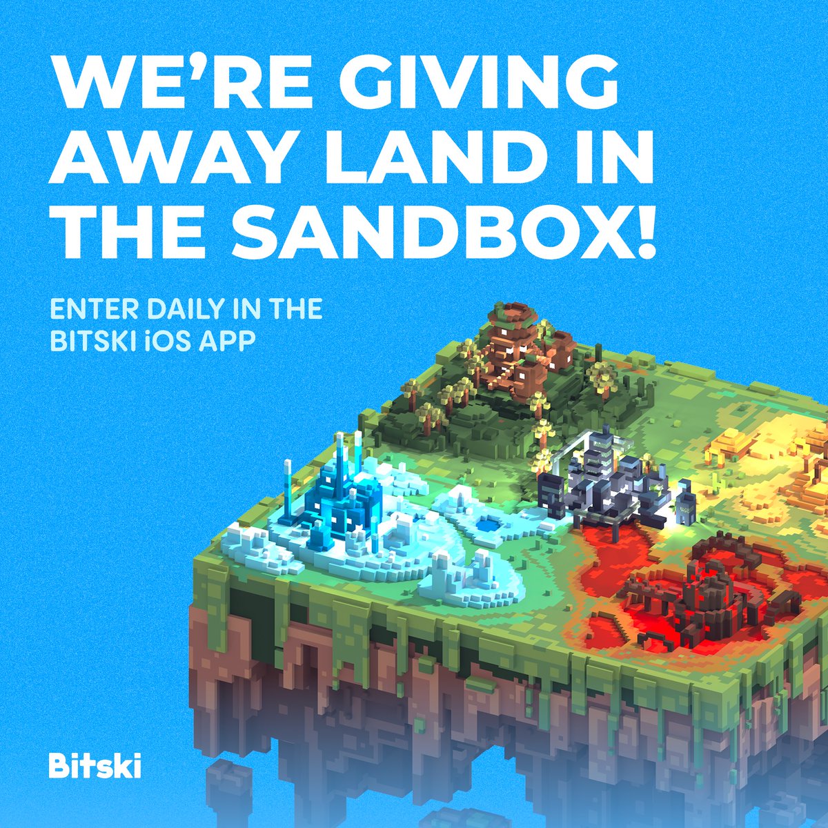 bitski's tweet image. 🚨 2 DAYS LEFT TO WIN LAND 🚨

📲 download to Bitski iOS wallet
🎟️ enter daily to increase your chances
✅ follow @bitski
🎙️ play @TheSandboxGame w/ your Bitski wallet
🔁 RT if it's your turn to win