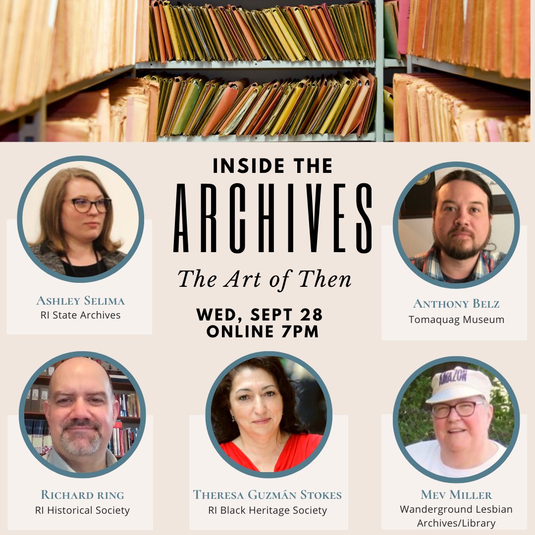 Inside the Archives: The Art of Then happens on Weds 9/28 and we can’t wait to hear from these archivists and experts on the best ways to use archives as creative inspiration 😍

Featuring:

Anthony Belz
Ashley Selima
Mev Miller 
Rick Ring
&amp; Theresa Guzmán Stokes