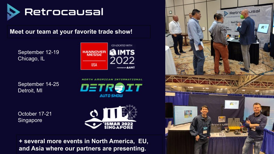 RetrocausalAI's tweet image. We are presenting our Pathfinder platform at several events globally before Christmas!

Please let us know if you&apos;re around!

#industry40 #computervision #intelligenceaugmentation