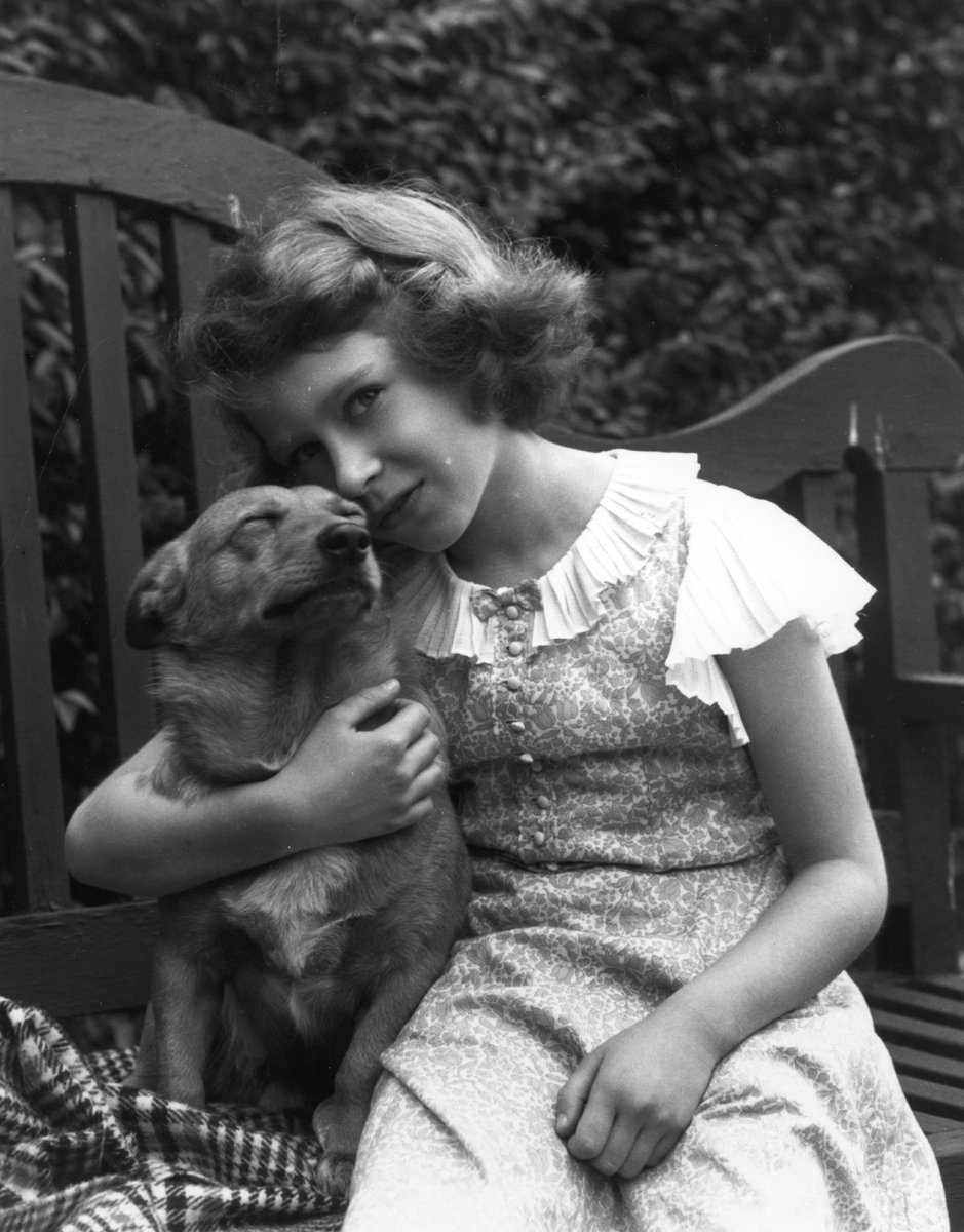 enews's tweet photo. A Queen and her corgis, the purest bond there ever was. 🤍 (📷: Getty) https://t.co/tyBWVNY2sc