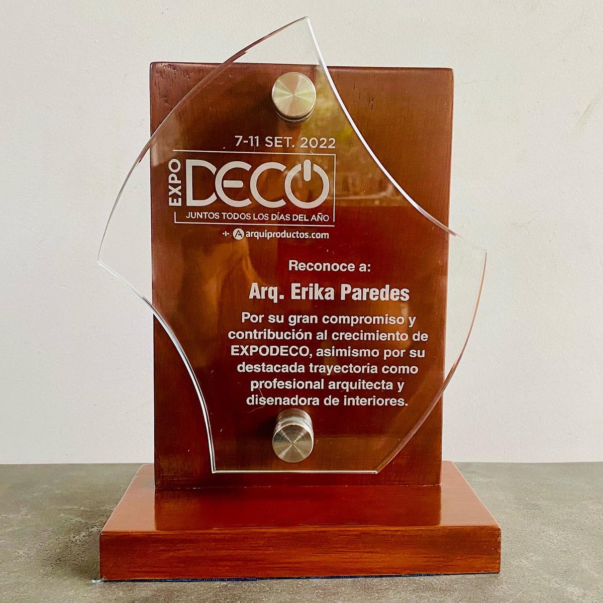 erikaparedesarq's tweet image. Gracias @expodeco por este reconocimiento 
#viveexpodeco