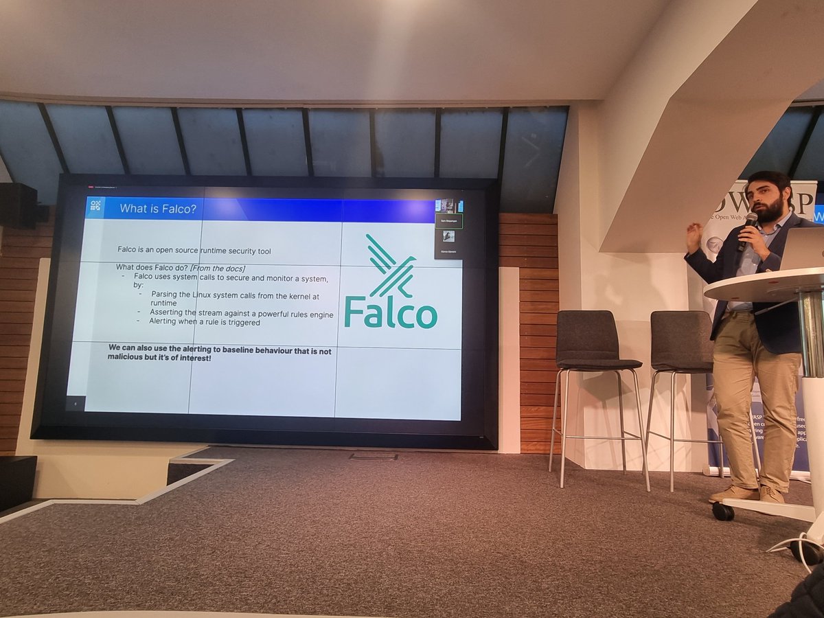 devstefops's tweet photo. Thanks @ManciniJ for a really insightful lightening session on Trivy, Falco and securing #kubernetes #owasplondon https://t.co/M0kprhDrfA
