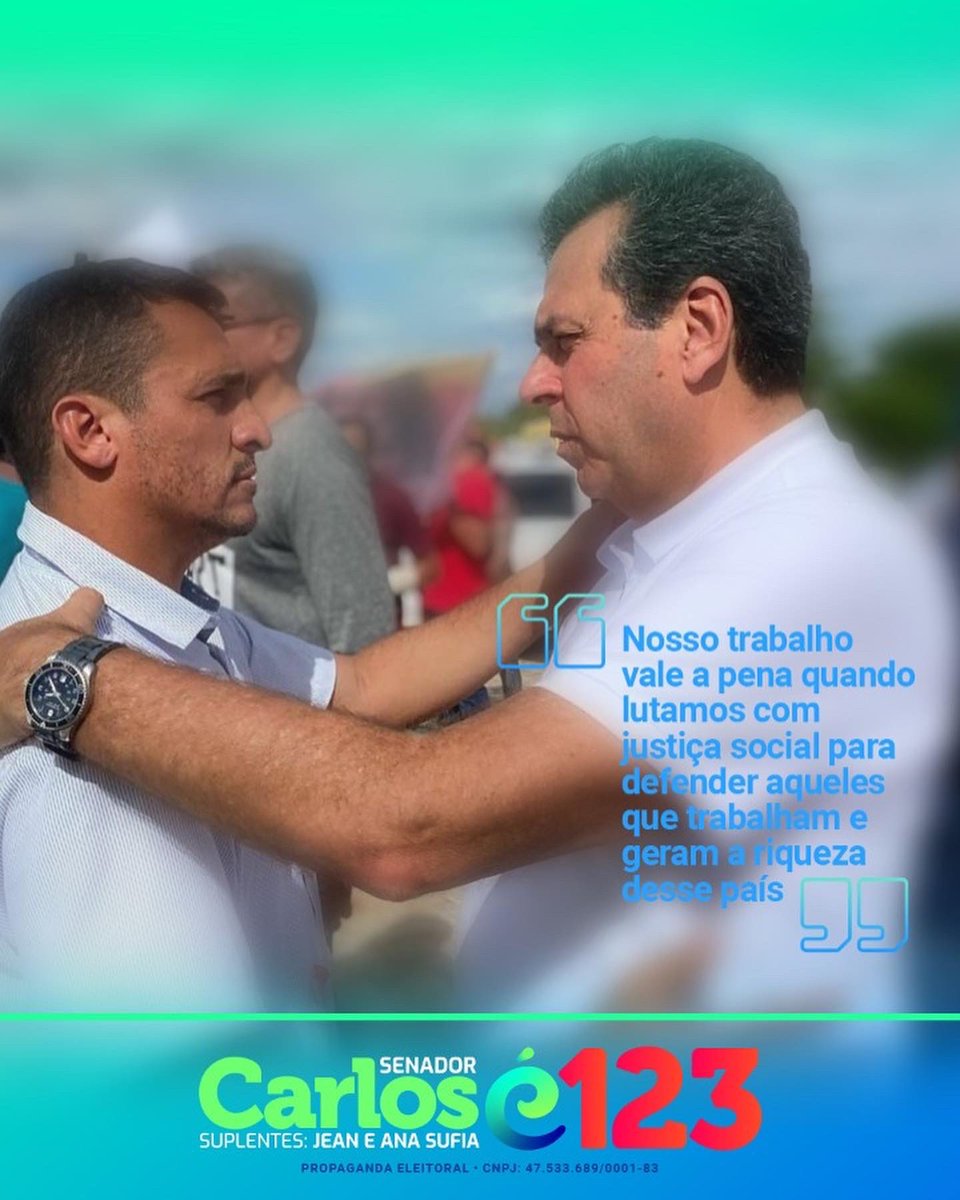 carlose55psd's tweet photo. Trabalho, dedicação e, acima de tudo, respeito pelo nosso estado. Juntos iremos batalhar por um RN cada vez mais próspero. Vamos à luta! Vamos à vitória. 

Dia 02 de outubro é 1️⃣2️⃣3️⃣ para o Senado. https://t.co/WgNRYkGKo2