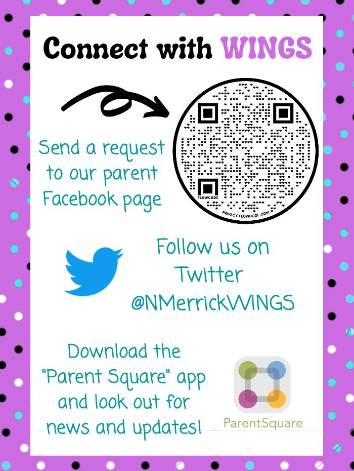 MsMaraKarfinkel's tweet photo. Stay in touch with all things @NMerrickWINGS this academic year:
@NMerrickSchools @NMerrickEdTech @NMLibraryMedia @HDFPride @CampAvePride @OldMillPride
#SoarWithWINGS https://t.co/7ZDIijNPea