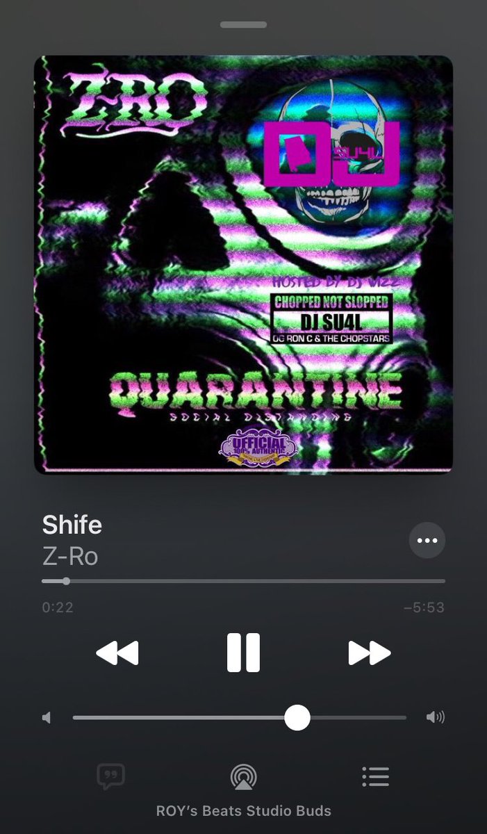 ROY2473's tweet photo. 🎶@ZROMOCITYDON - #Shife🎶
@CHOPNOTSLOP’d by @DJ_SU4L_13 
🎧@beatsbydre #StudioBuds🎧
#Quarantine https://t.co/1N8I4JK2iU