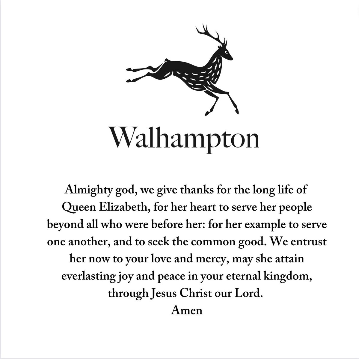 walhamptonprep's tweet photo. As a school community, we unite in loss for Queen Elizabeth II, but in celebration, too. We will continue to follow Her Majesty’s example of kindness, duty, service, humility and unwavering commitment which she embodied throughout her reign.... https://t.co/7ESsFNes44