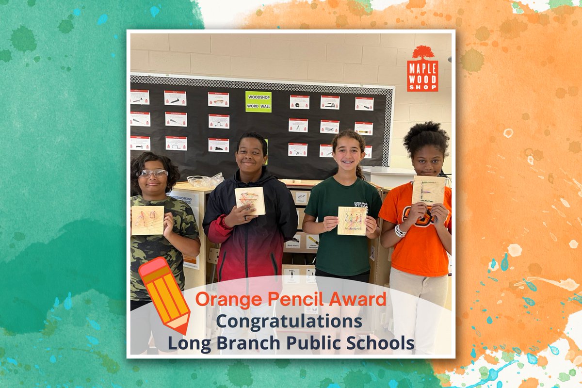 LBpublicschools's tweet photo. LBPS is the recipient of the September Orange Pencil Award from Maplewoodshop! LBPS implemented Maplewoodshop over the summer to introduce their elementary school students to trade programs. The program was used in two elementary schools and served 200 - 300 students! https://t.co/yVIO7hsdx9