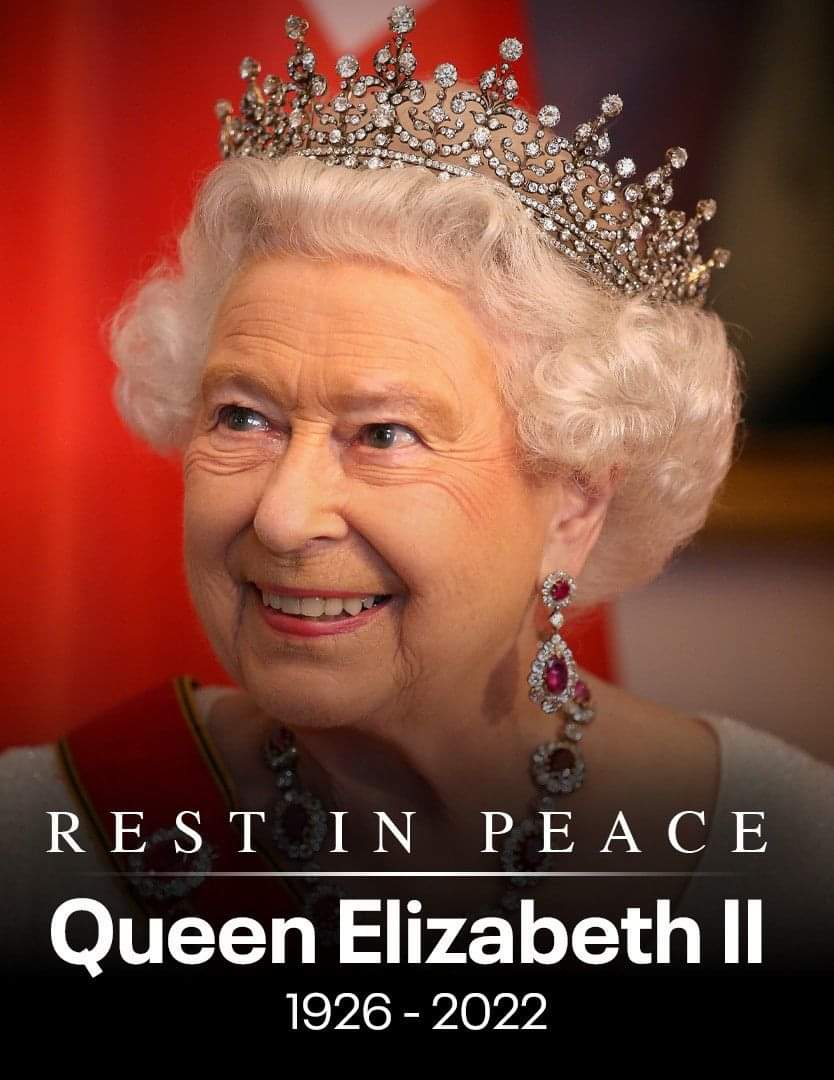We see the end of the specular reign of a Monarch who served like no other. If we can only emulate just a part of what she did The world has lost someone who was an example to all, may she pass with the grace with which she lived. We thank you Ma'am for your constance service...