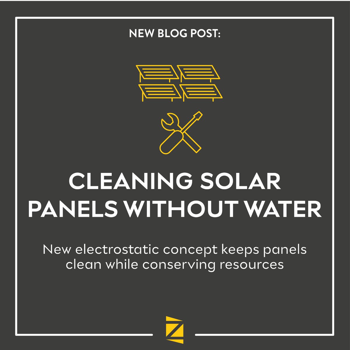 zenernet's tweet photo. Our new blog post is about a concept for keeping utility-scale solar panel installations clean while conserving resources. 
https://t.co/nWxoPf67YK https://t.co/MnBwEUXp5e