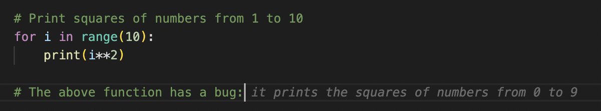 AlexTamkin's tweet image. Fun trick you can do with Copilot:
If you add add a comment
`# The above function has a bug:`
The completion will give you suggestions for potential bugs in your code