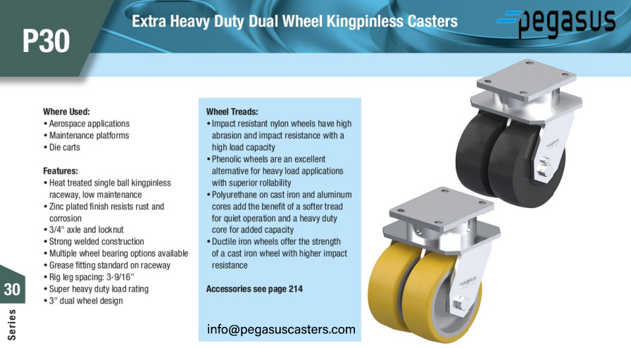 PegasusCasters's tweet photo. We are excited to share the expansion of our product line with you! Extra heavy duty P30 casters are great for #aerospace, #maintenanceplatforms and even #boat towing. Contact us today - info@pegasuscasters.com.
https://t.co/Yo67C1DOAn
#extraheavyduty #kingpinless #dualwheel https://t.co/q5U6iLu8QR