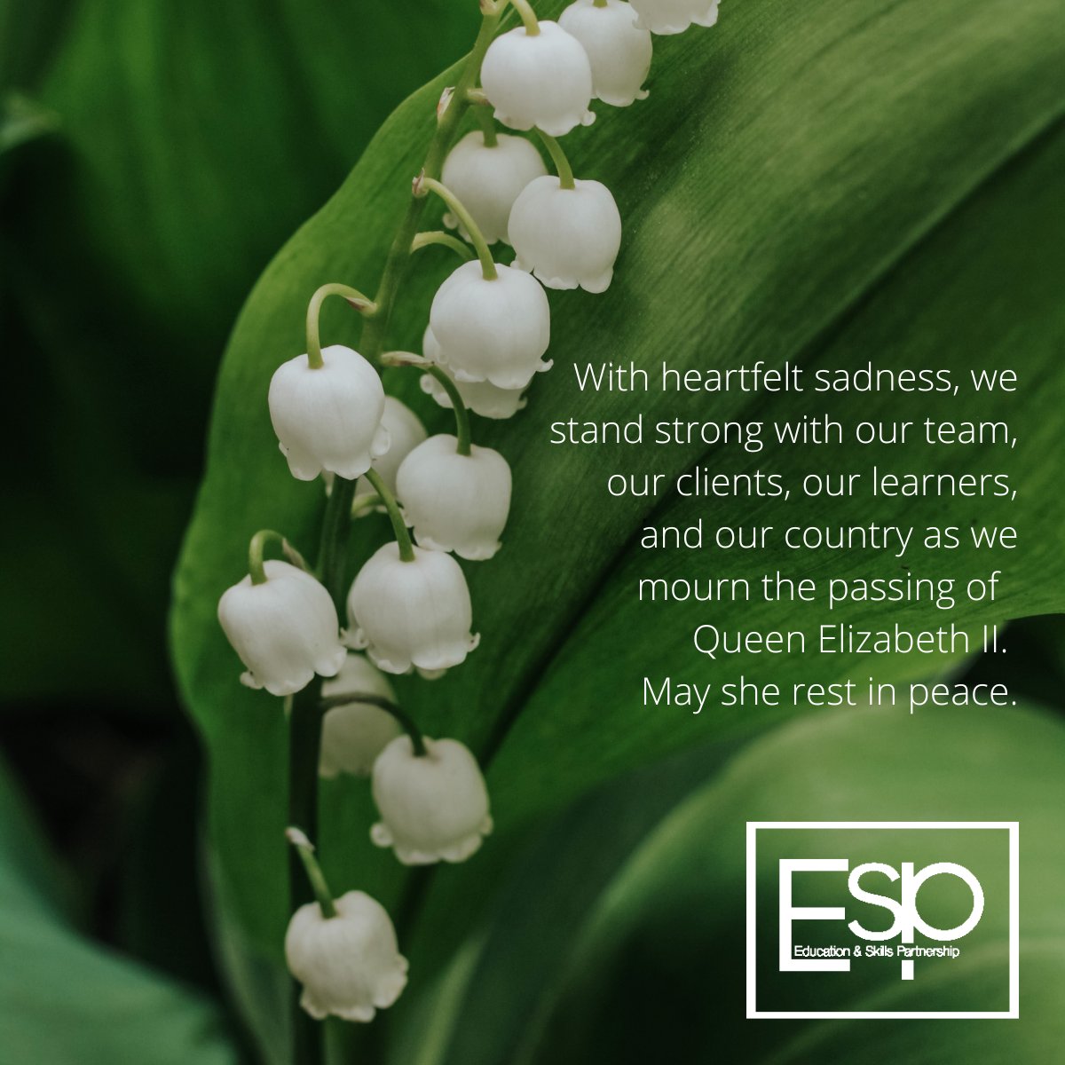 Our sincere condolences to the Royal Family from our very own ESP Family. #respect