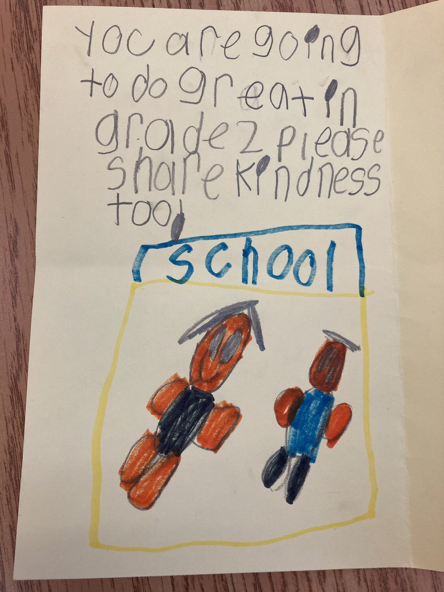 The class across the hall made kindness cards for us! I received one from a past little 🥰 #putakinddeedinyourfeed