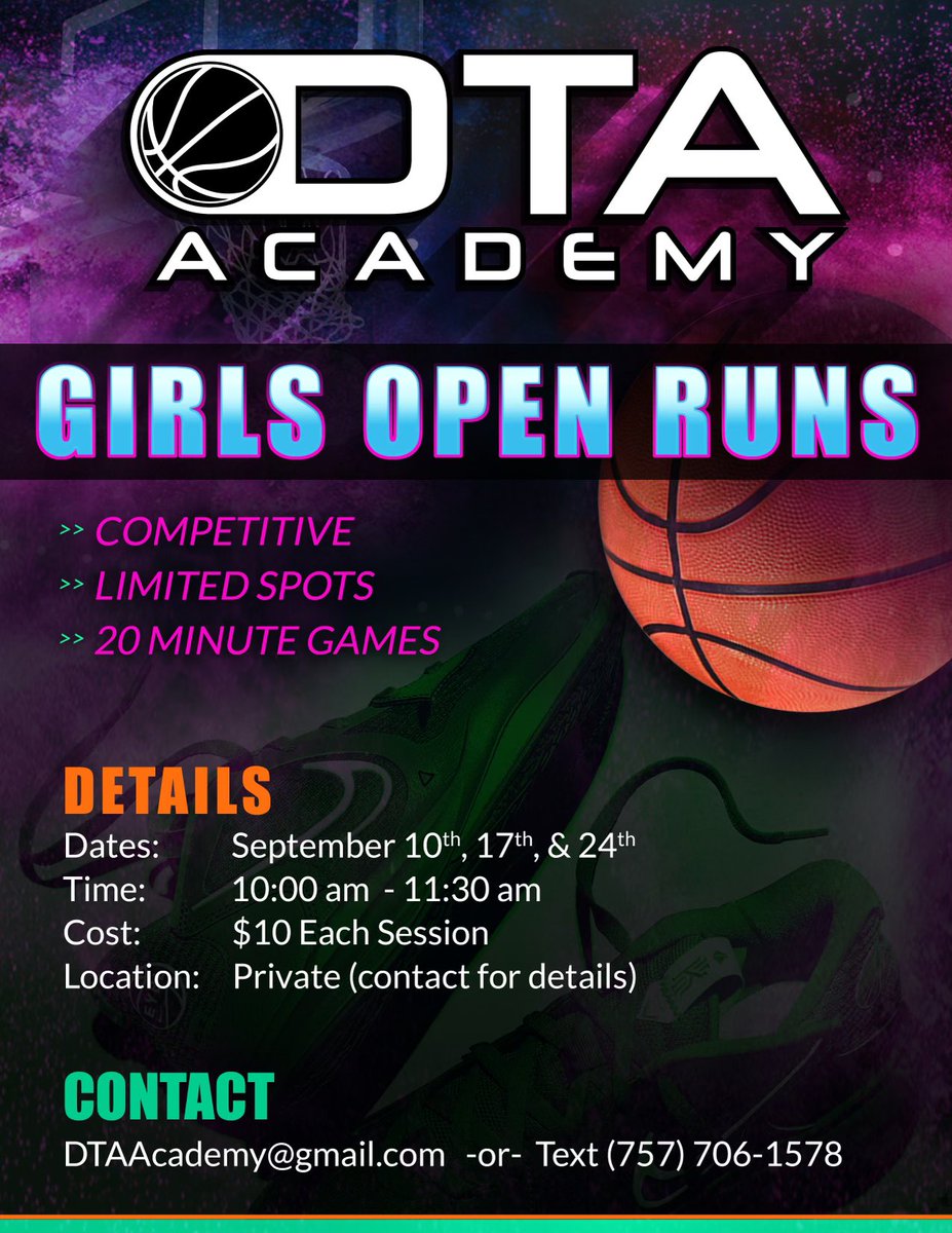 9th-12th Grade Girls Open Runs. m.signupgenius.com/#!/showSignUp/…