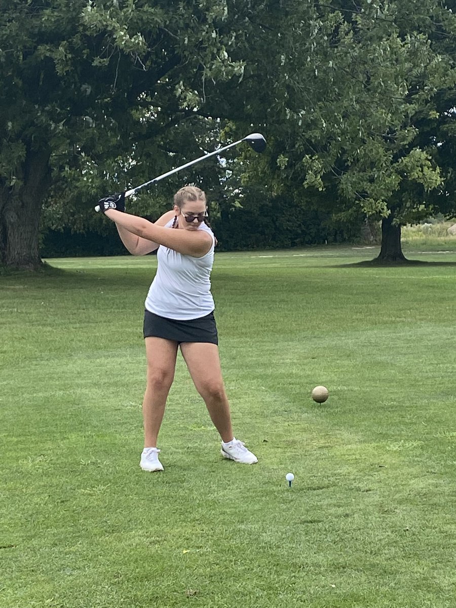 FranktonHS_Golf's tweet photo. The Lady Eagles (180) were in action at Crestview GC vs Daleville (171) and Elwood (222)!  Chloe’ Wenger shot a personal best 37 (+1) and hit all 9 Green’s in regulation!
Bella Dean 45
Hannah Cain 47
Lily Hall 51
Launa Hamaker 54
@hunt_Rob @michelle_garmon @FranktonAthleti https://t.co/LZsjRsJDEP
