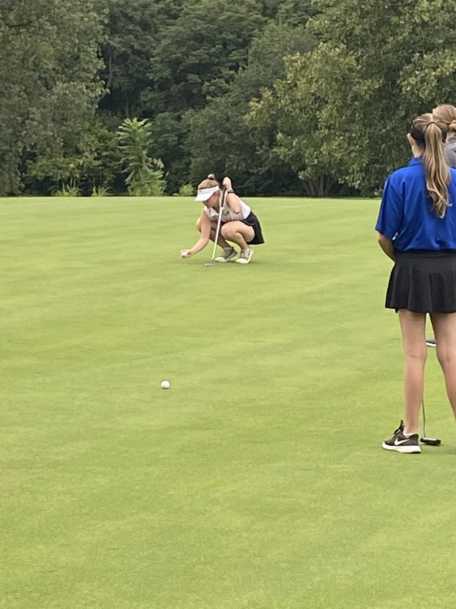 FranktonHS_Golf's tweet photo. The Lady Eagles (180) were in action at Crestview GC vs Daleville (171) and Elwood (222)!  Chloe’ Wenger shot a personal best 37 (+1) and hit all 9 Green’s in regulation!
Bella Dean 45
Hannah Cain 47
Lily Hall 51
Launa Hamaker 54
@hunt_Rob @michelle_garmon @FranktonAthleti https://t.co/LZsjRsJDEP
