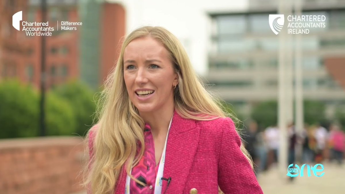 CharteredAccIrl's tweet photo. 🌍#CharteredStar update from @OneYoungWorld🌍
Fiona Smiddy, Founder of @greenoutlook_ie, shares an update from Manchester where #OYW2022 comes to a close today.
Watch now at https://t.co/FQ5dNgJsKg. @CharteredWW https://t.co/LUEIvtecW4