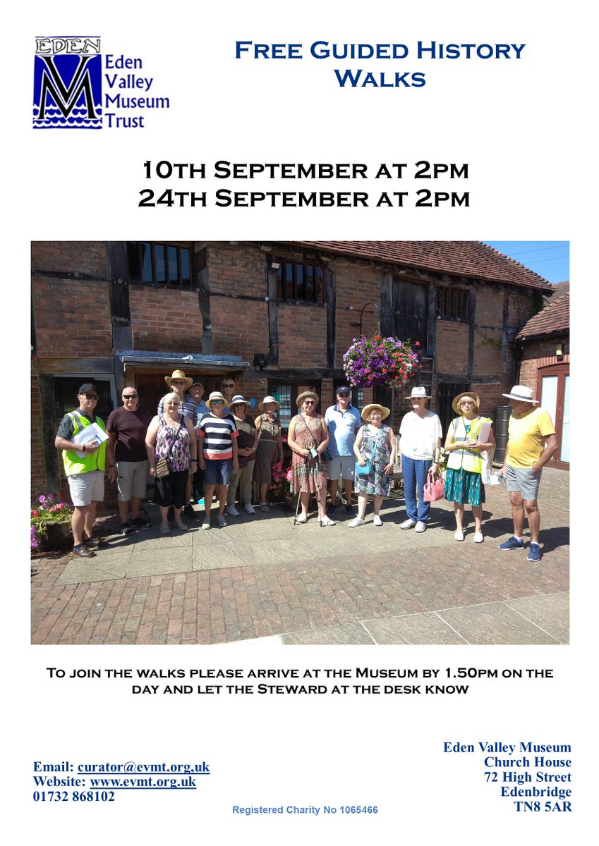 EdenMuseumKent's tweet photo. Come along this Saturday and join our free town History walk, starting at 2pm from the Museum https://t.co/QizNPiXicQ