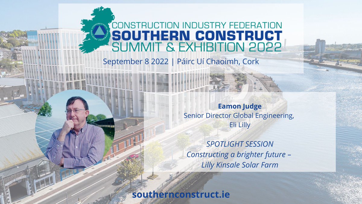 CIF_Summits's tweet photo. The first spotlight session at the #SouthCon22 conference is about Constructing a brighter future at Lilly Kinsale Solar Farm. We are delighted to be joined by Eamon Judge from @LillyPad
View the agenda for the rest of the afternoon here: https://t.co/nTRpHGVNAe https://t.co/m7sRAp3HD9