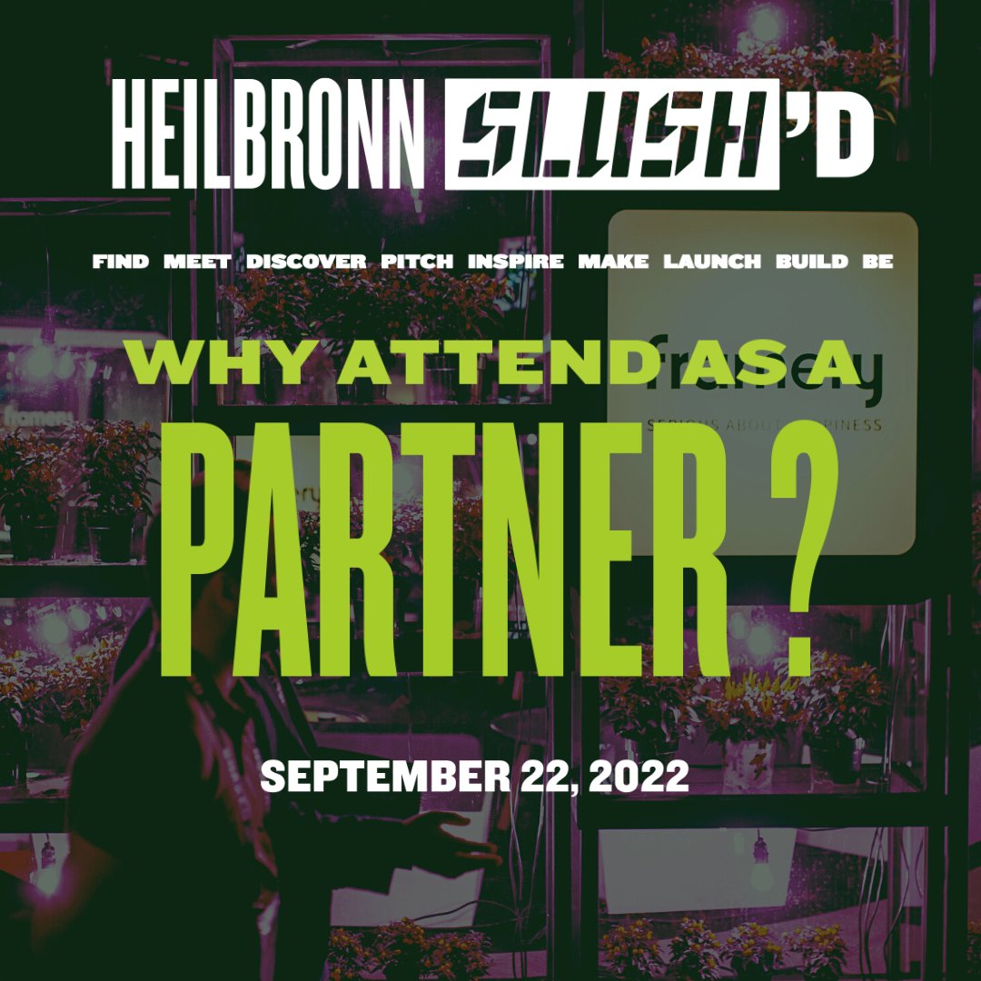 If you are interested in partnering with the next wave of #entrepreneurship, become a partner of the ONE - Heilbronn Slush'D #festival and strengthen your network. 🤝

🔥 On September 22, 2022! Apply here 👉 hubs.li/Q01lR6F_0
®📸 --&gt; @slushhq