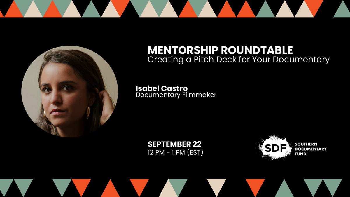 SouthernDocFund's tweet photo. The pitch deck is one of the most important tools in your initial stage of obtaining financing. In this roundtable, documentary filmmaker Isabel Castro will show examples of her own pitch decks and discuss the importance of these in pitching, raising funds, and selling your film. https://t.co/7FW1tN3pTY