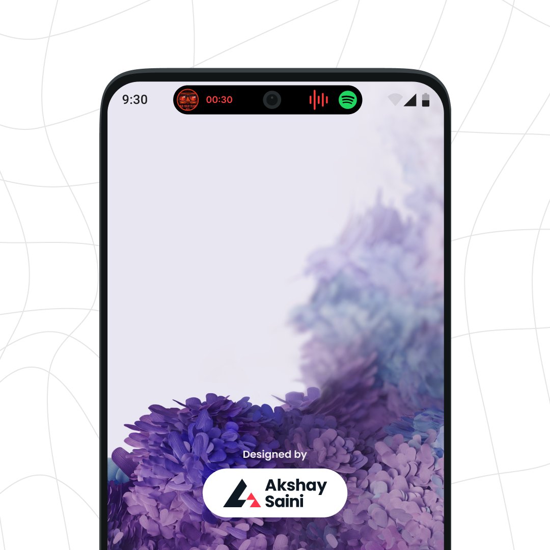 akshayakss's tweet photo. #dynamicisland for #android, Designed it in figma quickly today!
#uidesign #uxdesign #AppleEvent https://t.co/DKnpJvWVa4
