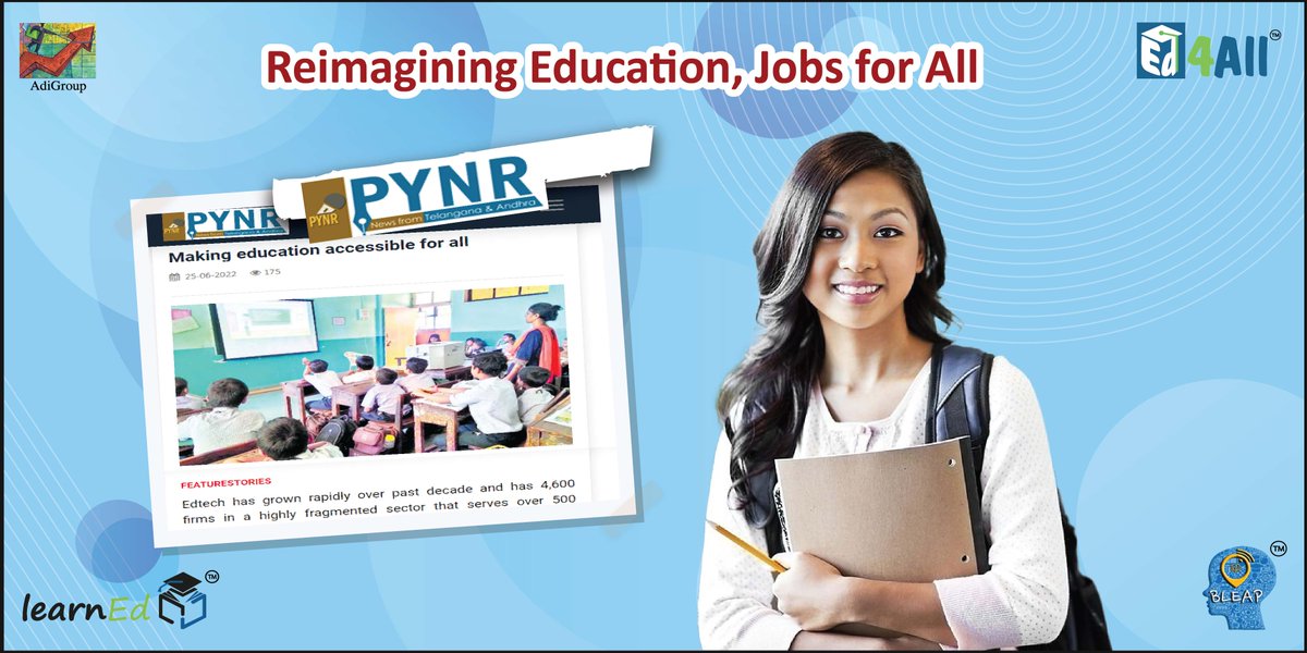 Bleap_Ed4All's tweet photo. Ed4All is the only Education firm to partner solely with Governments to invest in low-cost and high-impact Learning, Skilling, Testing, Certifying, and Job-creation . 
 
Click <> https://t.co/hLmicC64UX   

#twitter #september #bleap #ed4all 

@SanjayViswa https://t.co/Eoo3fvC2gj