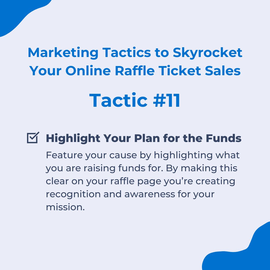 Another tactic to skyrocket those online raffle ticket sales. Curious where you can learn more? Download our raffle marketing checklist!

bit.ly/3ANWUWO