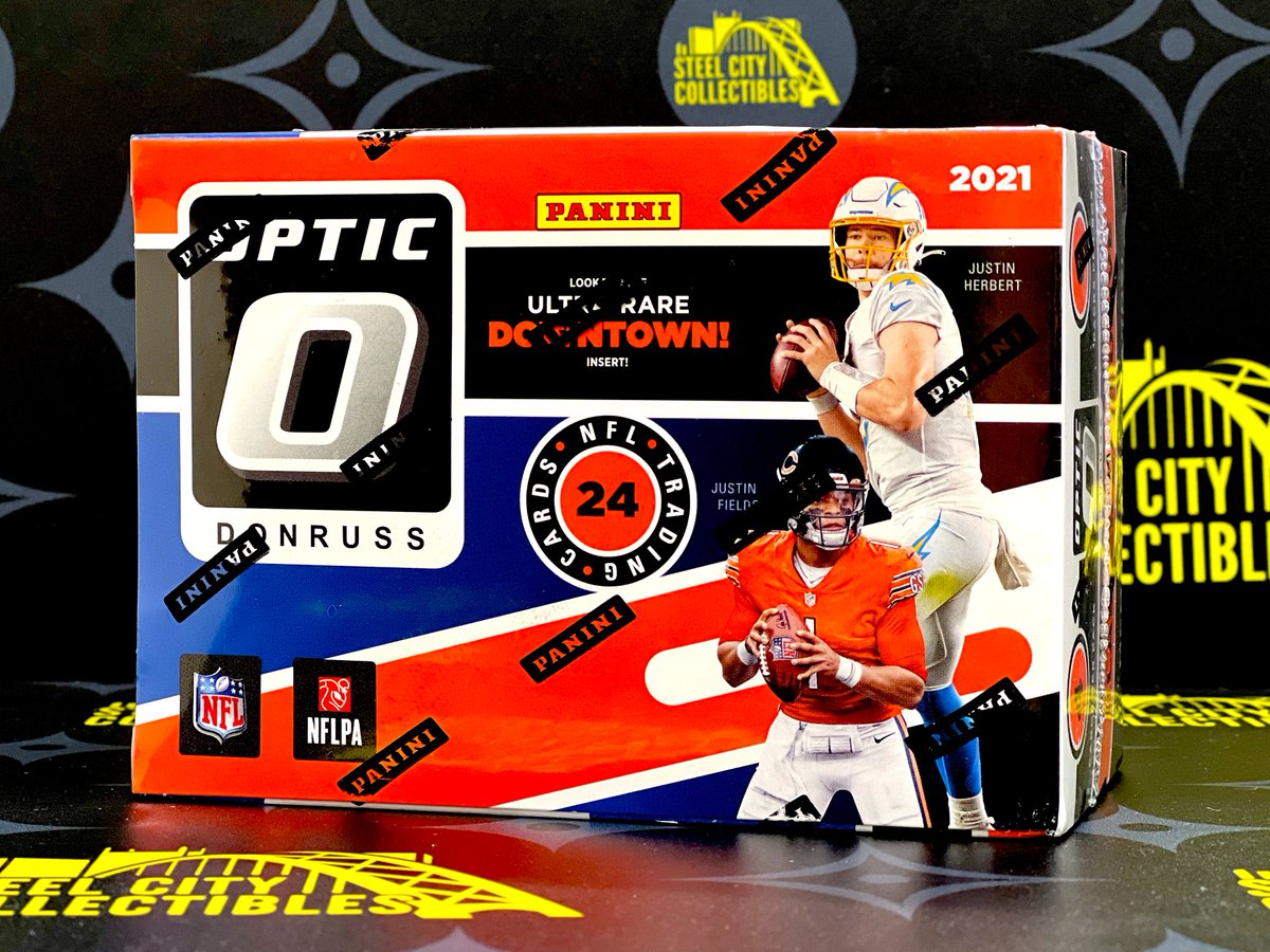 #NFLKICKOFF GIVEAWAY ⚠️

Want to win a 2021 Donruss Optic Football Blaster Box?

1) RETWEET &amp; LIKE
2) FOLLOW <a href="/SCCTradingCards/">Steel City Collectibles</a>
3) GUESS which player is going to score the first TD tonight

One person with the correct guess will take home the box! Enter before 8:00 PM EST #BUFvsLAR