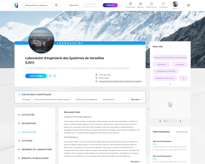🥽 ZOOM SUR LES LABOS !

#Laboratoires, LabEX vous aurez très bientôt la possibilité de créer votre page vitrine sur Linkinnov.

👉 Rendez- vous visibles des entreprises
👉 Valoriser vos compétences et vos équipements
👉 Créer des opportunités de contrats industriels