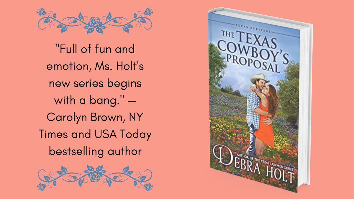 My new Texas Heritage Series launches 9/1 with The Texas Cowboy’s Proposal. "Full of fun and emotion, Ms. Holt's new series begins with a bang." — Carolyn Brown, NY Times and USA Today bestselling author 

Get your copy — amzn.to/3wy1cAY or wherever you buy ebooks!