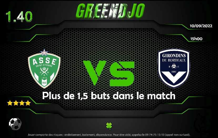 GreencryptoK's tweet photo. 🍀 CONSEIL PUBLIC DU JOUR 🍀

Match 🇫🇷⚽️ Saint Etienne 🆚 Bordeaux

Horaire ⏰ 15H00

❇️ BET ❇️

🟢 Plus de 1.5 buts dans le match 1.40

Fiabilité : ⭐️ ⭐️ ⭐️ ⭐️

Indice de mise : 5-8%

Que le Green soit avec vous 🍀🍀🍀🍀
#pronostic  #parieur #ligue2 https://t.co/NCxveQMNCa