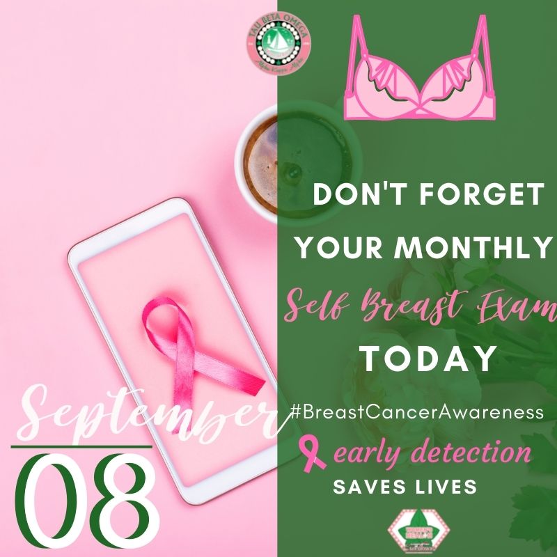 AKA_TBO's tweet photo. It's the 8th of the month - time to check out "the girls" and check on your Girls. Don't forget to remind at least 8 women to complete a self breast exam (SBE) today!
#BeABreastFriend #SBEChallenge #WomensHealth #TargetII #AKA1908 #AKAFWR #AKATBO #TauBetaOmega #TBΩ https://t.co/qiAHT3ufpr