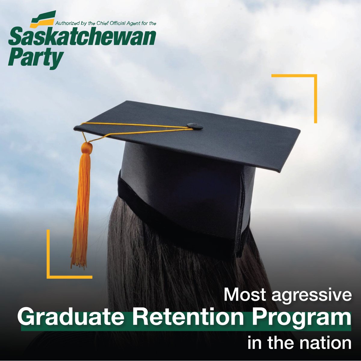 SaskParty's tweet photo. Your Saskatchewan Party government knows that keeping our younger generation in our province is vital to our continued growth.  

The GRP remains one of the most aggressive retention programs in the nation, ensuring that students stay here to live, work, and raise a family. https://t.co/Wtd6SFpijf