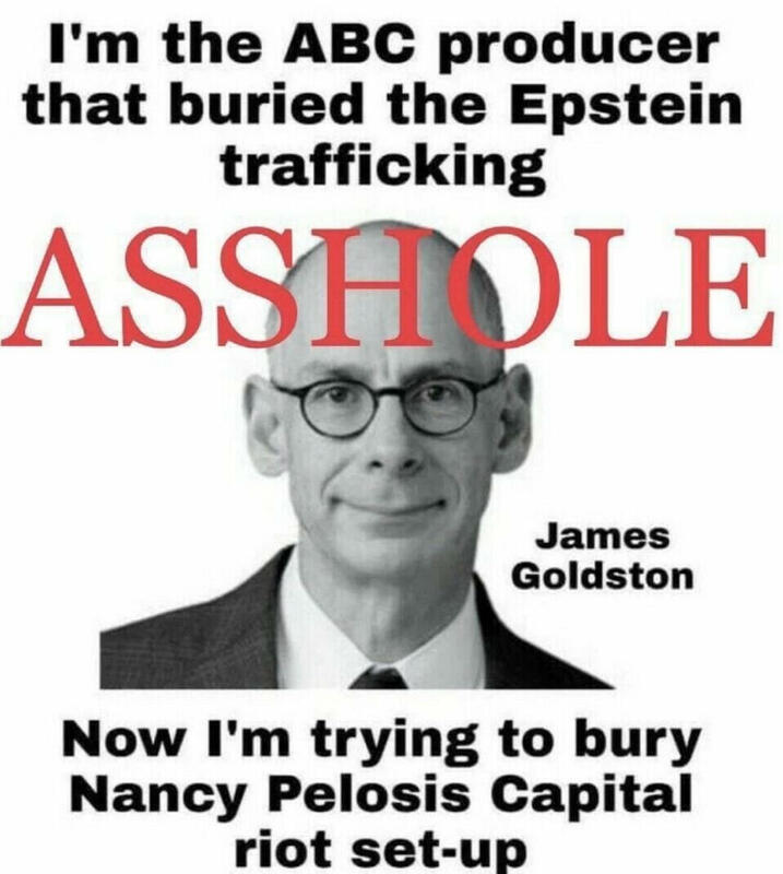 Fan4Skins's tweet photo. @jamesgoldston
@ABC
@SpeakerPelosi
#EpsteinClientList
#Jan6InsideJob https://t.co/Z9Bytysu0h