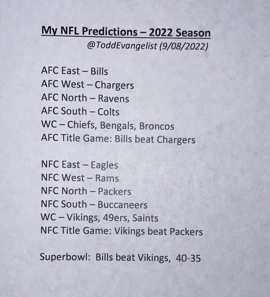 Annual NFL prediction.  
Who you got? 
#NFL