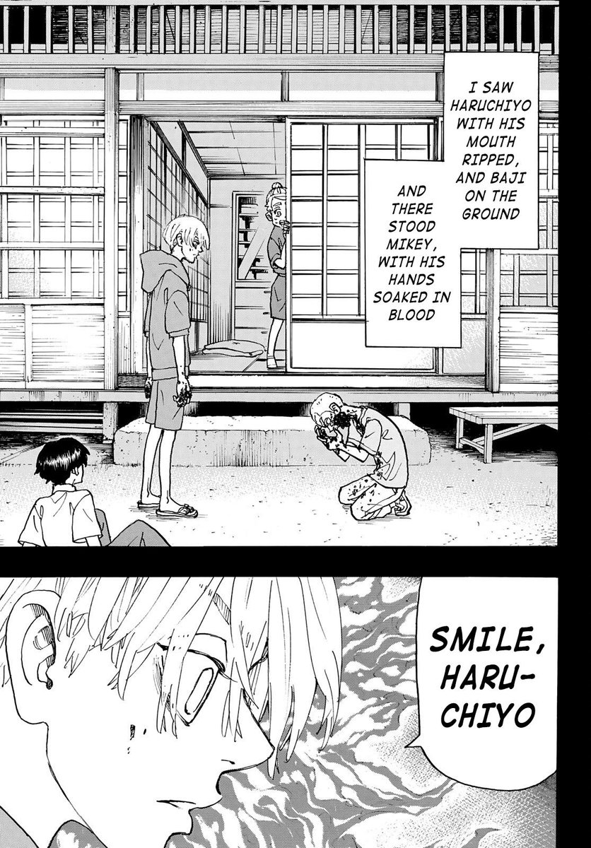 Hisustoria's tweet photo. If Haru said Senju is the trigger, does that mean she's the one who shook Shinichiro's hand so he could time leap to the past & save Mikey & Haru? (Mikey probably went dark & killed Haru that day. If this was changed both Shin & Senju would be saving both their bros)
#TR268 https://t.co/vP7VvJyXwQ