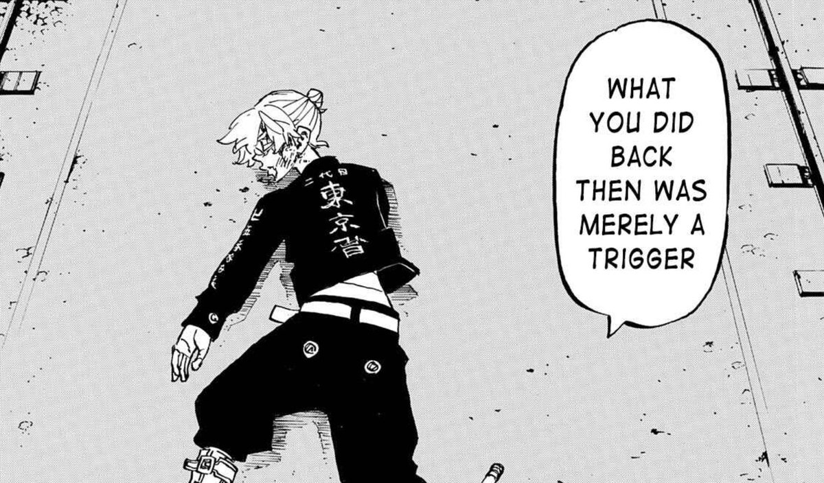 Hisustoria's tweet photo. If Haru said Senju is the trigger, does that mean she's the one who shook Shinichiro's hand so he could time leap to the past & save Mikey & Haru? (Mikey probably went dark & killed Haru that day. If this was changed both Shin & Senju would be saving both their bros)
#TR268 https://t.co/vP7VvJyXwQ