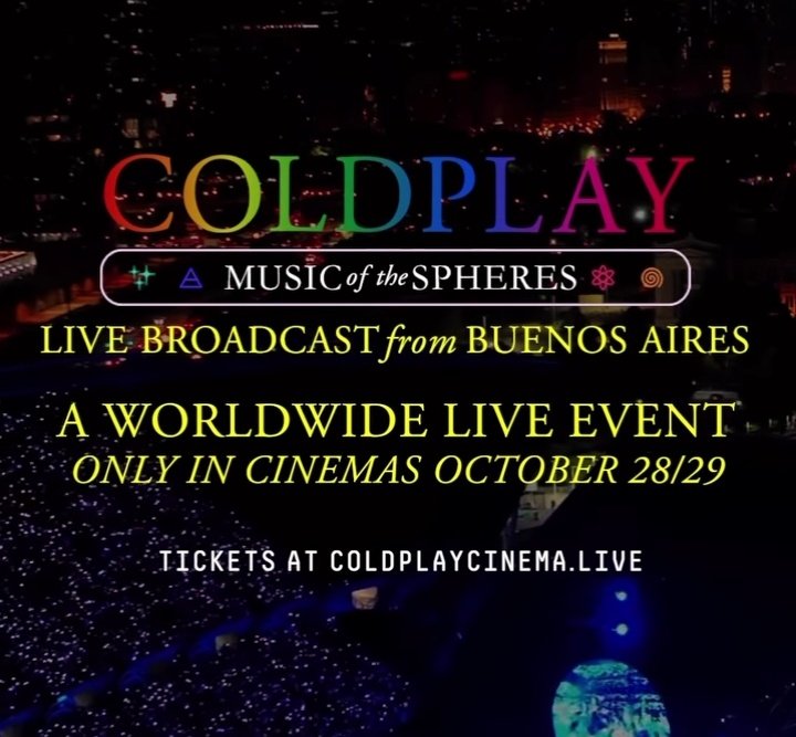 swiftespos's tweet photo. coldplay va a transmitir el show de river en cines de todo el mundo SII VIVA LA PATRIA https://t.co/hIARDTgzGo